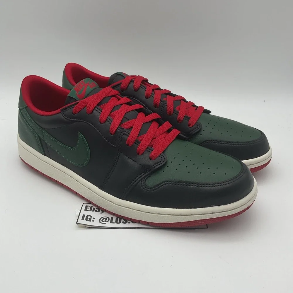 Size 11.5W - Air Jordan 1 Retro OG Low Black Gorge Green W (CZ0775-036) - Picture 4 of 9